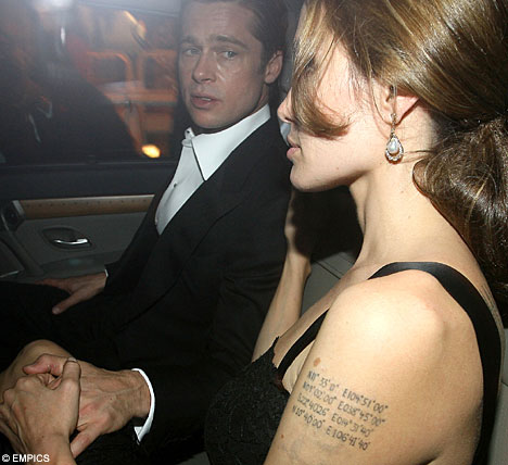 Angelina Jolie's Geocaching Tattoo