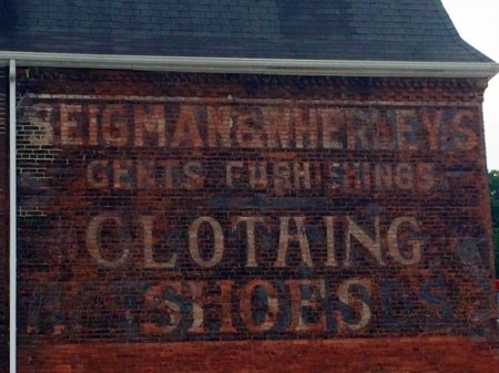 Siegman & Wherley's Clothing Shoes Ghost Sign in Glen Rock, PA